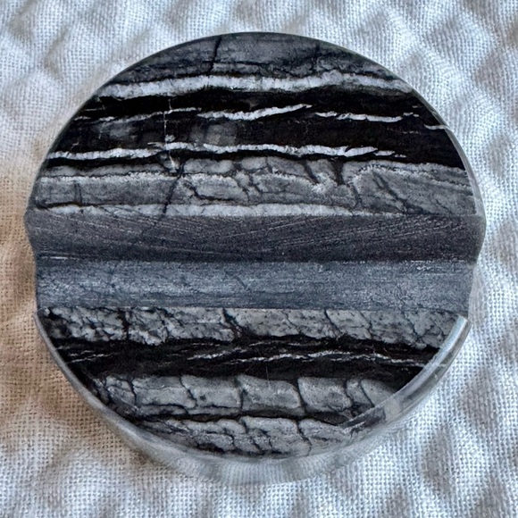 New Natural Gray Black Jasper Quartz Stone Cell Phone Free-Standing Holder Stand - Picture 5 of 10